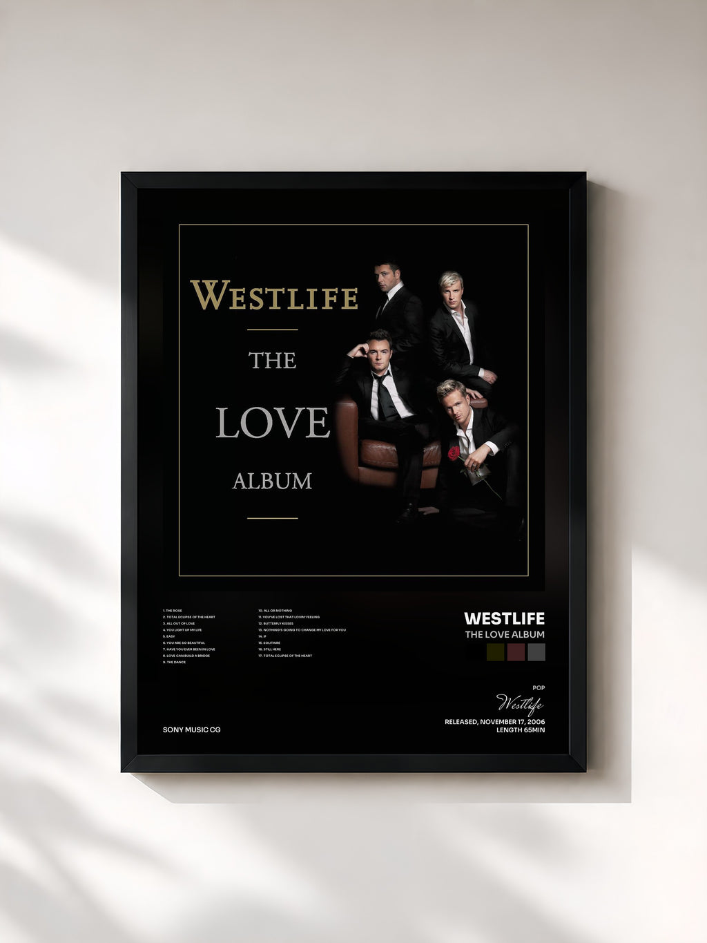 #noir The Love Album di Westlife in stampa incorniciata, cornice nera, stampata e incorniciata in Francia