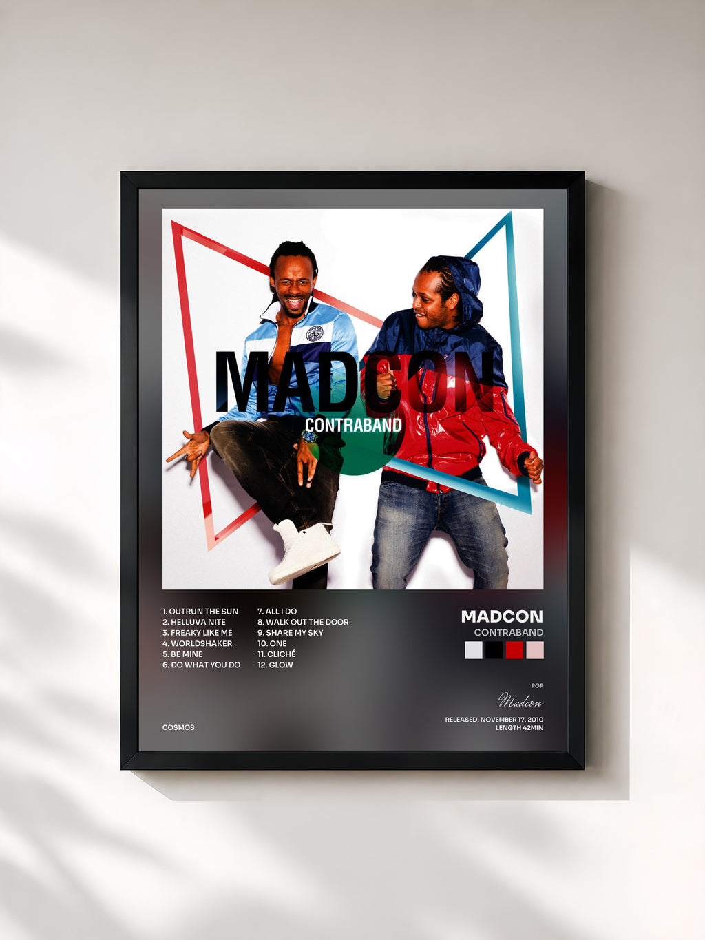 #noir Tableau de l'album Contraband de Madcon, cadre noir, imprimé et encadré en France