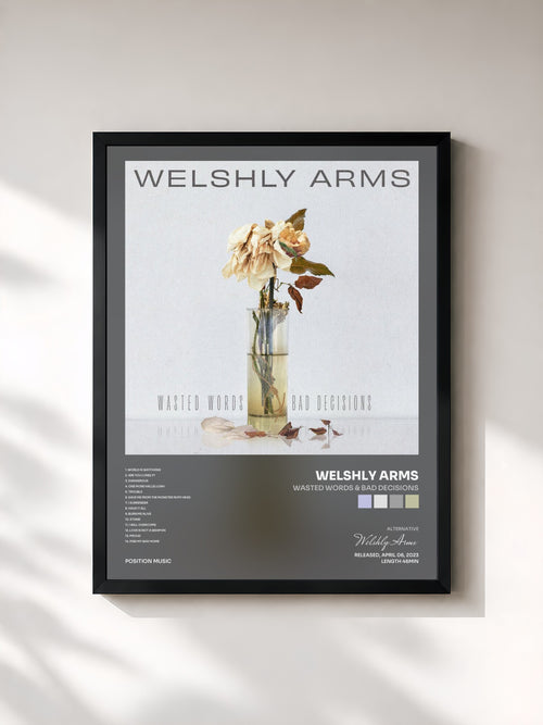 Welshly Arms · Wasted Words & Bad Decisions — Affiche encadrée
