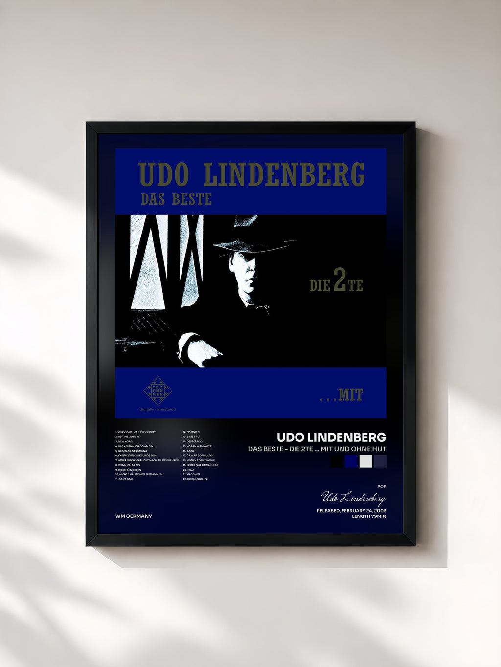 #noir Das Beste - Die 2te ... Mit und ohne Hut di Udo Lindenberg in stampa incorniciata, cornice nera, stampata e incorniciata in Francia