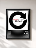 #noir Tableau de l'album Reload (ft. Chip) de Wiley, cadre noir, imprimé et encadré en France