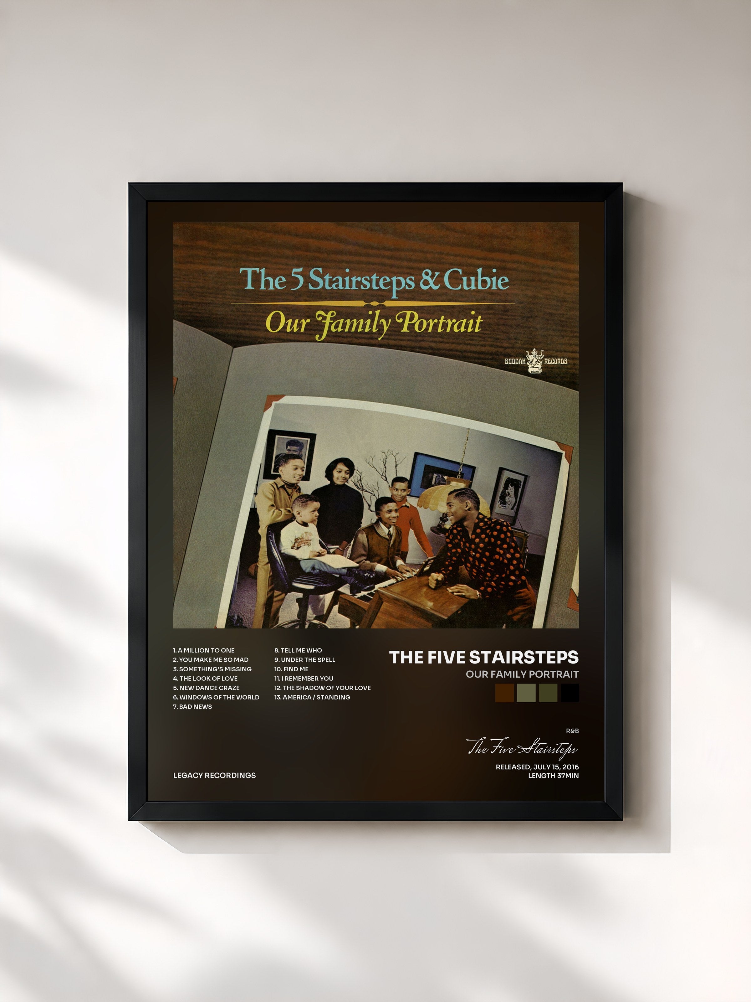 #noir Tableau de l'album Our Family Portrait de The Five Stairsteps, cadre noir, imprimé et encadré en France