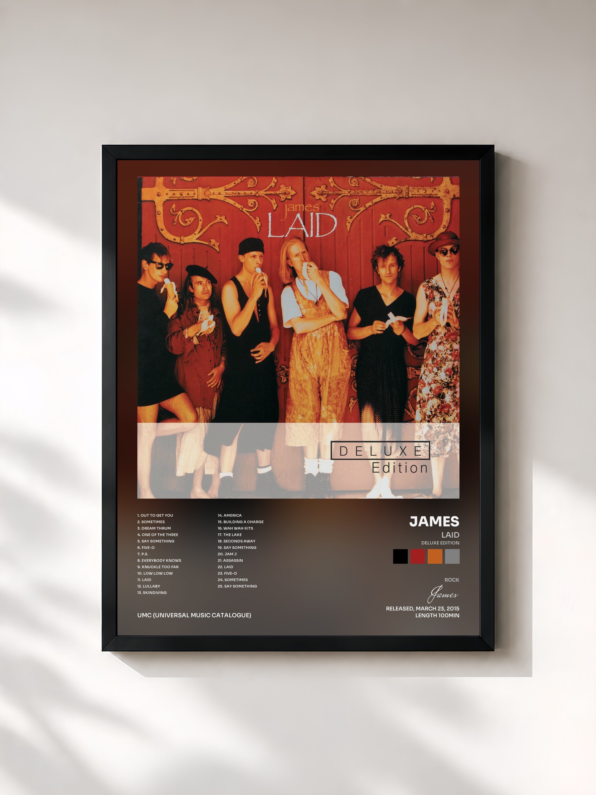 #noir Tableau de l'album Laid (Deluxe Edition) de James, cadre noir, imprimé et encadré en France