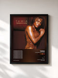 #noir Tableau de l'album Stranger in My House de Tamia, cadre noir, imprimé et encadré en France