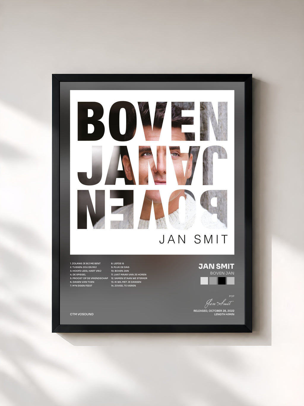 #noir Tableau de l'album Boven Jan de Jan Smit, cadre noir, imprimé et encadré en France