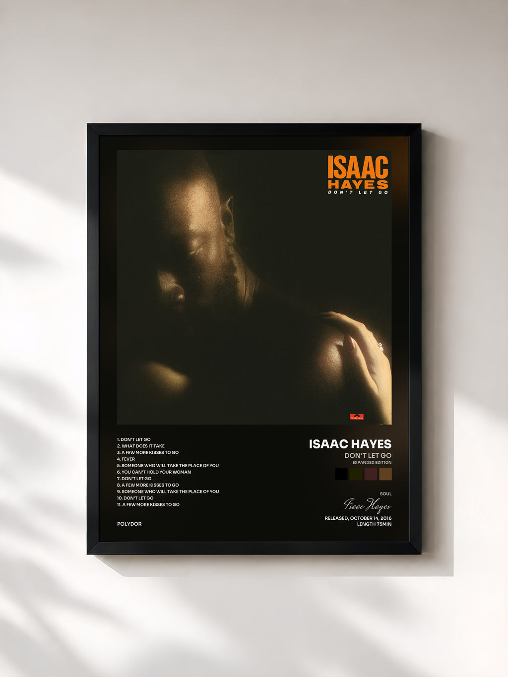 #noir Tableau de l'album Don't Let Go (Expanded Edition) de Isaac Hayes, cadre noir, imprimé et encadré en France