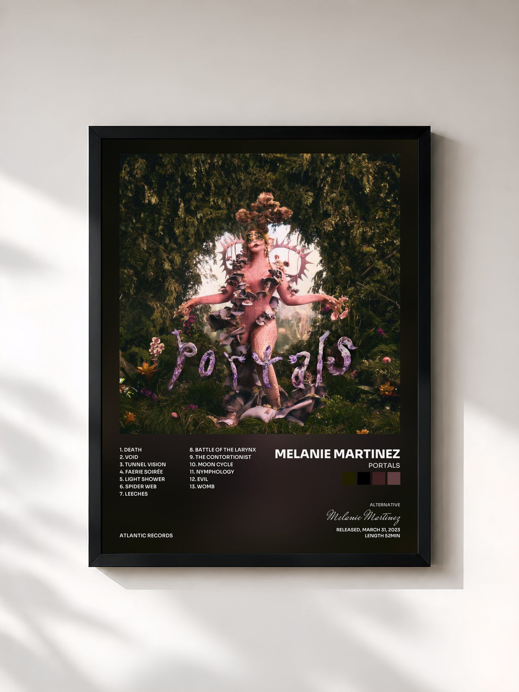 #noir Tableau de l'album PORTALS de Melanie Martinez, cadre noir, imprimé et encadré en France