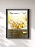 #noir Tableau de l'album Chansons de Noël de Chansons de Noel, cadre noir, imprimé et encadré en France