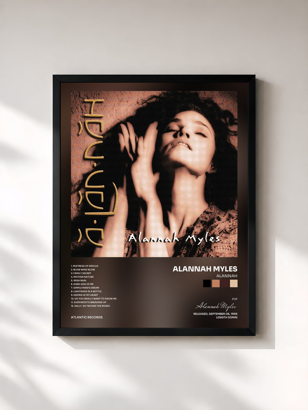 #noir Tableau de l'album Alannah de Alannah Myles, cadre noir, imprimé et encadré en France