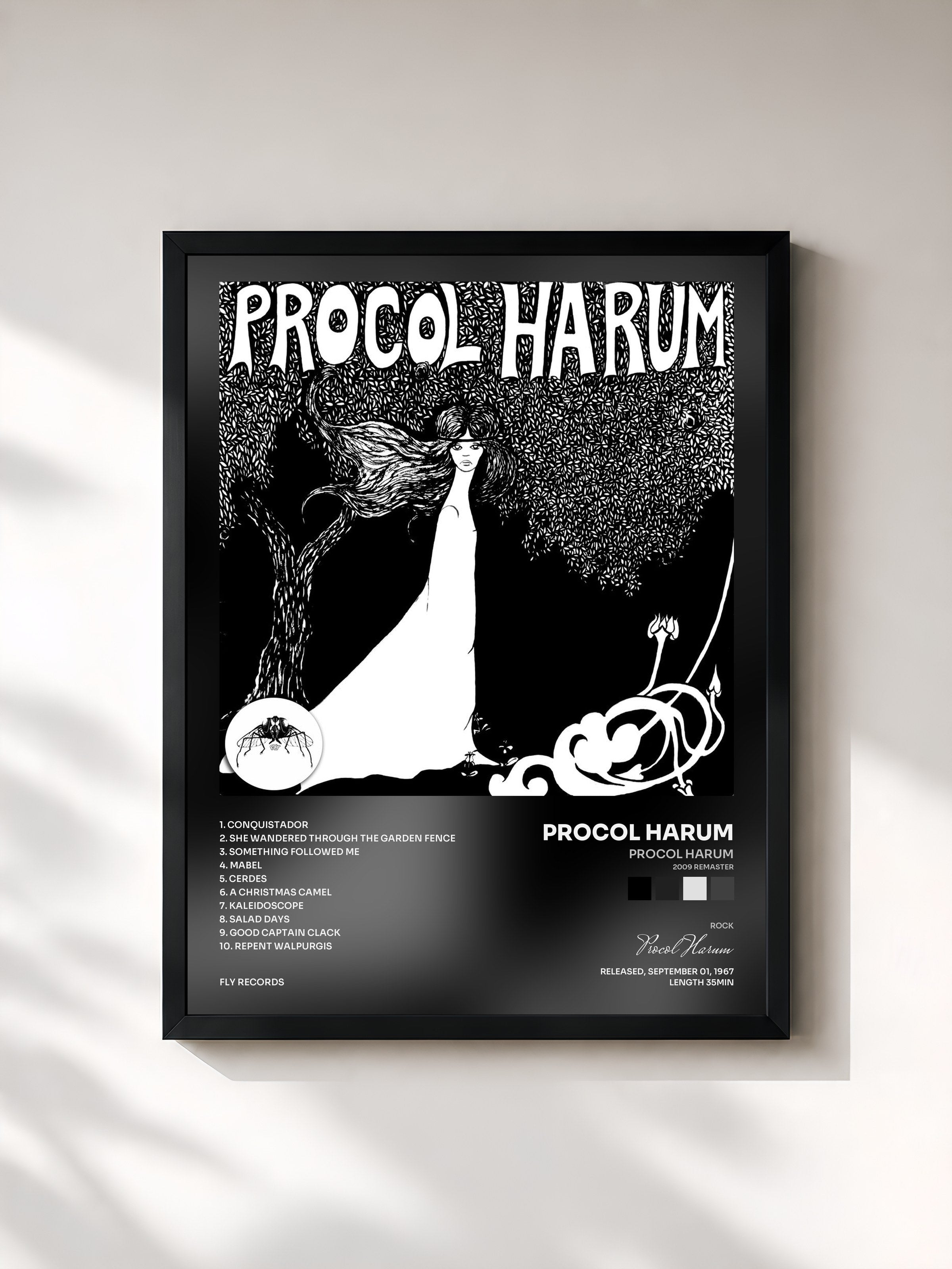 #noir Tableau de l'album Procol Harum (2009 Remaster) de Procol Harum, cadre noir, imprimé et encadré en France