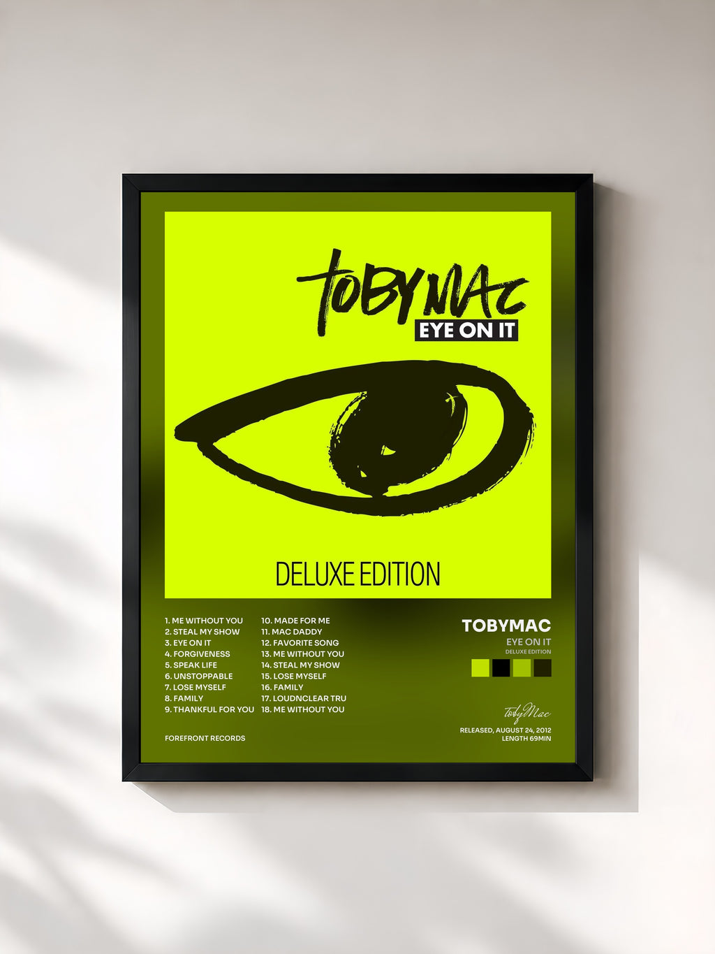 #noir Tableau de l'album Eye On It (Deluxe Edition) de tobyMac, cadre noir, imprimé et encadré en France