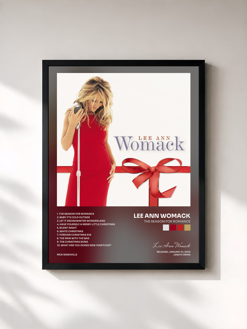 #noir Tableau de l'album The Season For Romance de Lee Ann Womack, cadre noir, imprimé et encadré en France