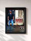 #noir Tableau de l'album Bricks In My Backpack de Troy Ave, cadre noir, imprimé et encadré en France