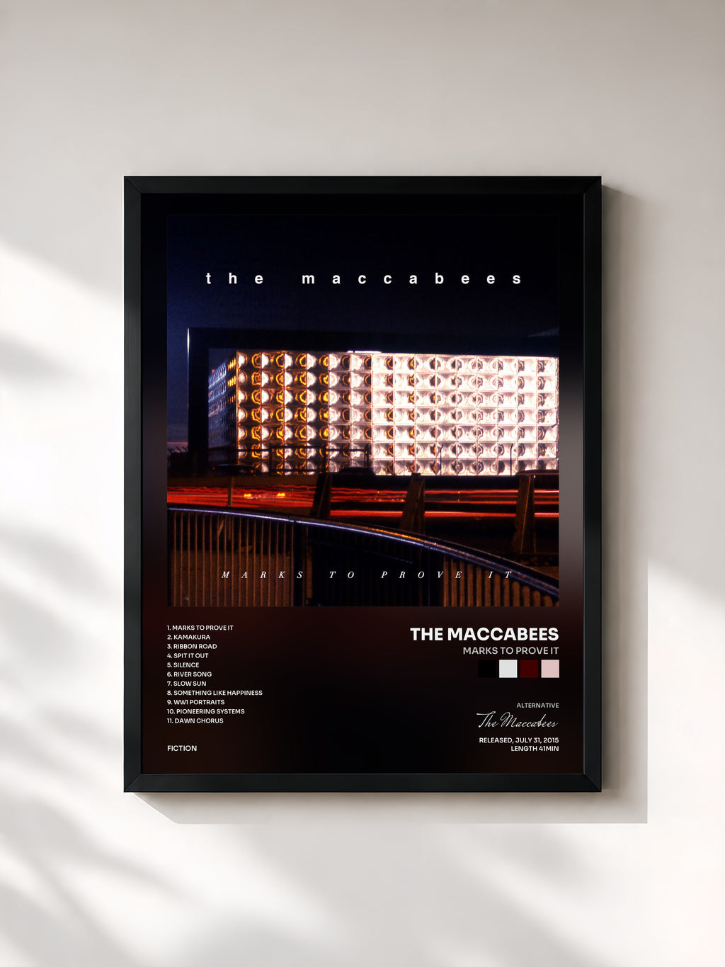 #noir Tableau de l'album Marks To Prove It de The Maccabees, cadre noir, imprimé et encadré en France