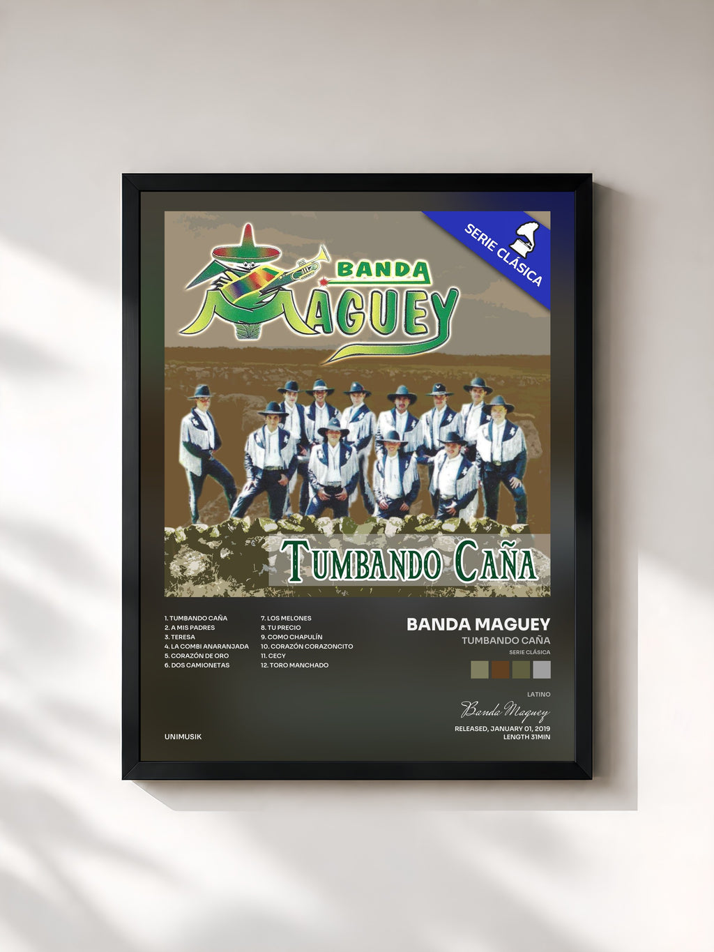 #noir Tumbando Caña (Serie Clásica) di Banda Maguey in stampa incorniciata, cornice nera, stampata e incorniciata in Francia