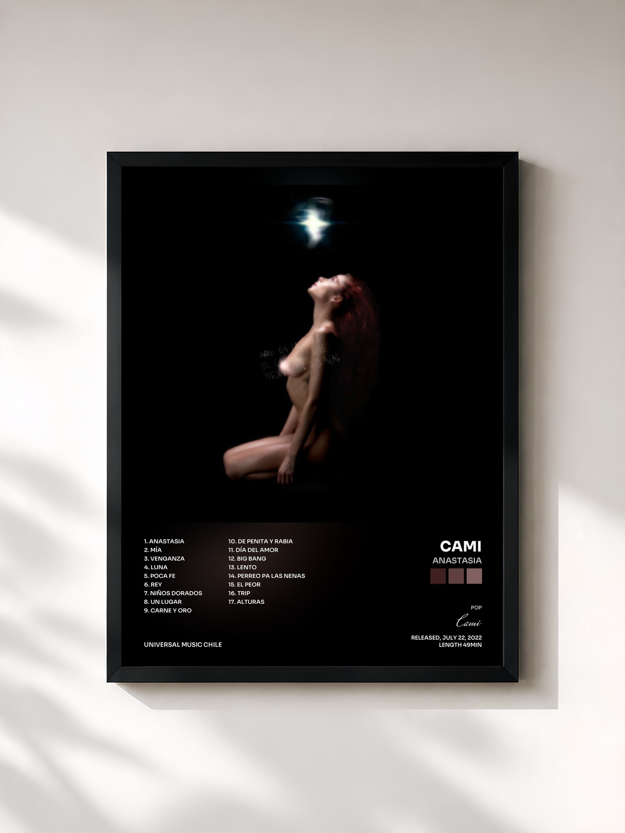 #noir Tableau de l'album ANASTASIA de Cami, cadre noir, imprimé et encadré en France