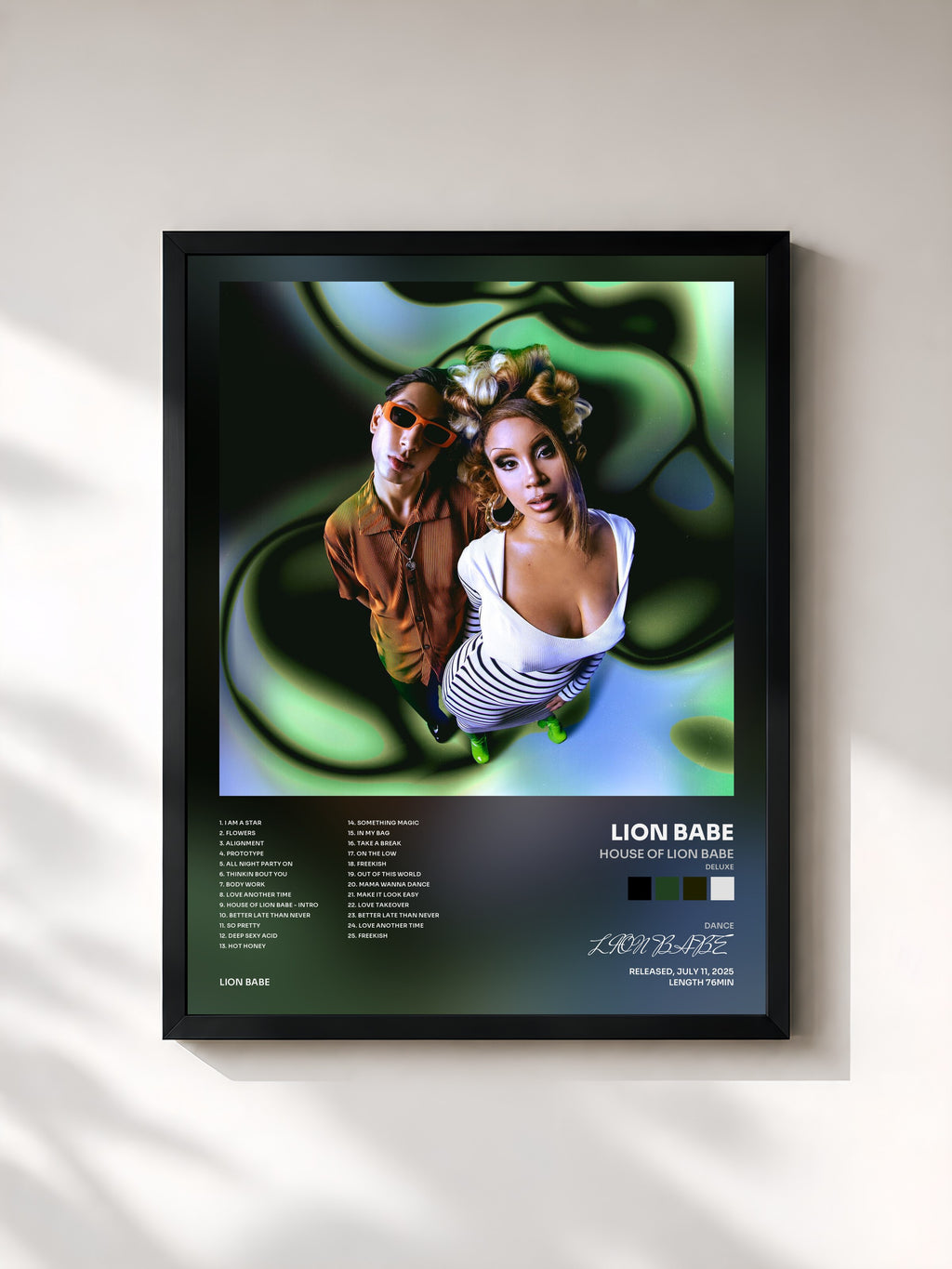 #noir Tableau de l'album House of LION BABE (Deluxe) de LION BABE, cadre noir, imprimé et encadré en France