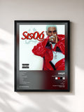 #noir Tableau de l'album Unleash The Dragon de Sisqó, cadre noir, imprimé et encadré en France