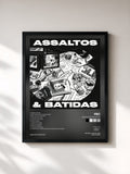 #noir Tableau de l'album ASSALTOS E BATIDAS de FBC, cadre noir, imprimé et encadré en France