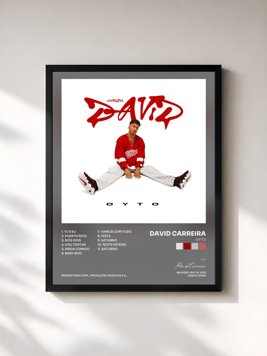 #noir Tableau de l'album OYTO de David Carreira, cadre noir, imprimé et encadré en France