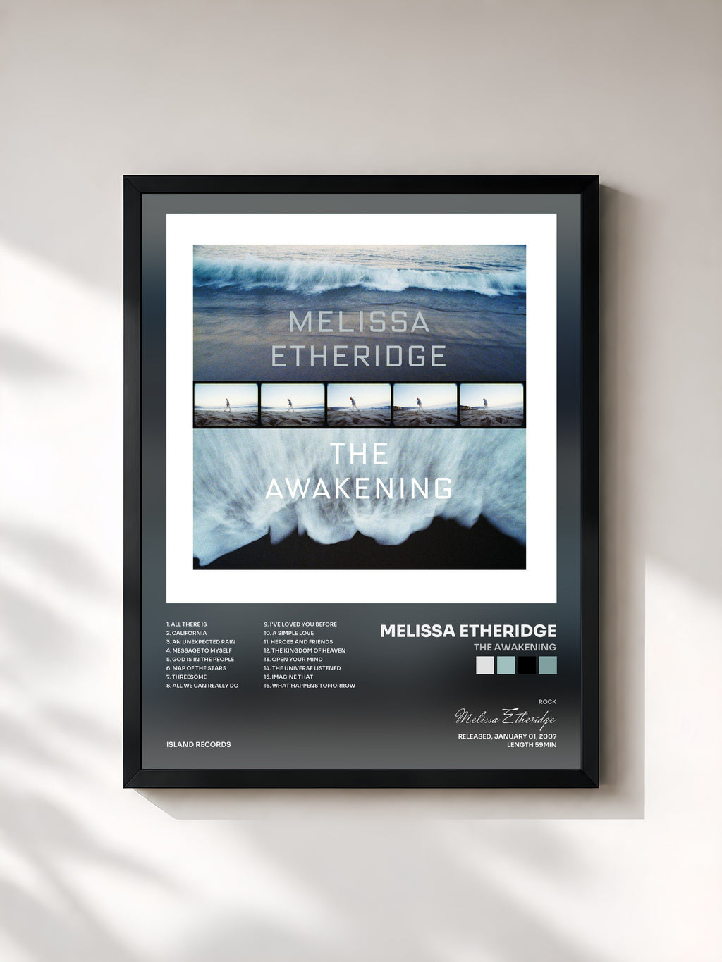 #noir Tableau de l'album The Awakening de Melissa Etheridge, cadre noir, imprimé et encadré en France