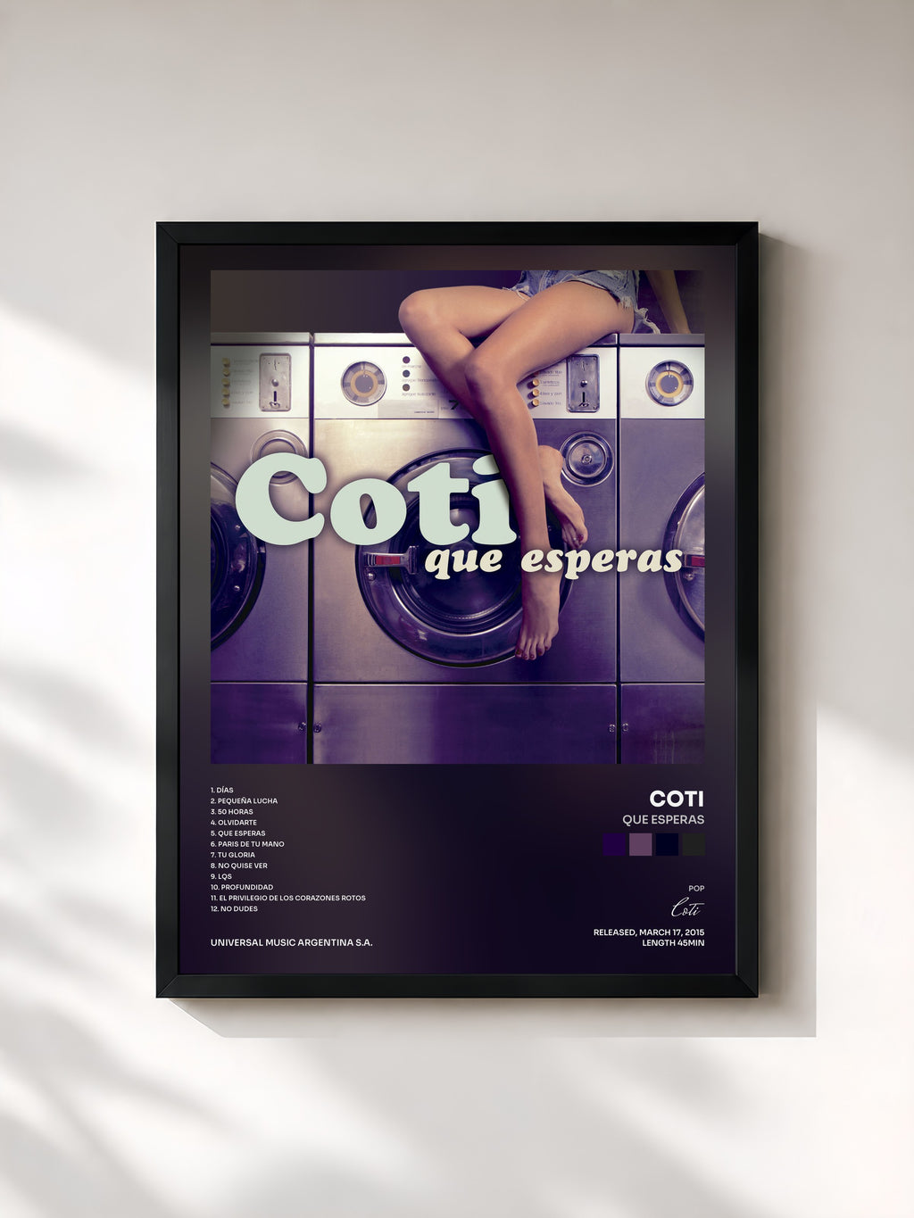 #noir Tableau de l'album Que Esperas de Coti, cadre noir, imprimé et encadré en France