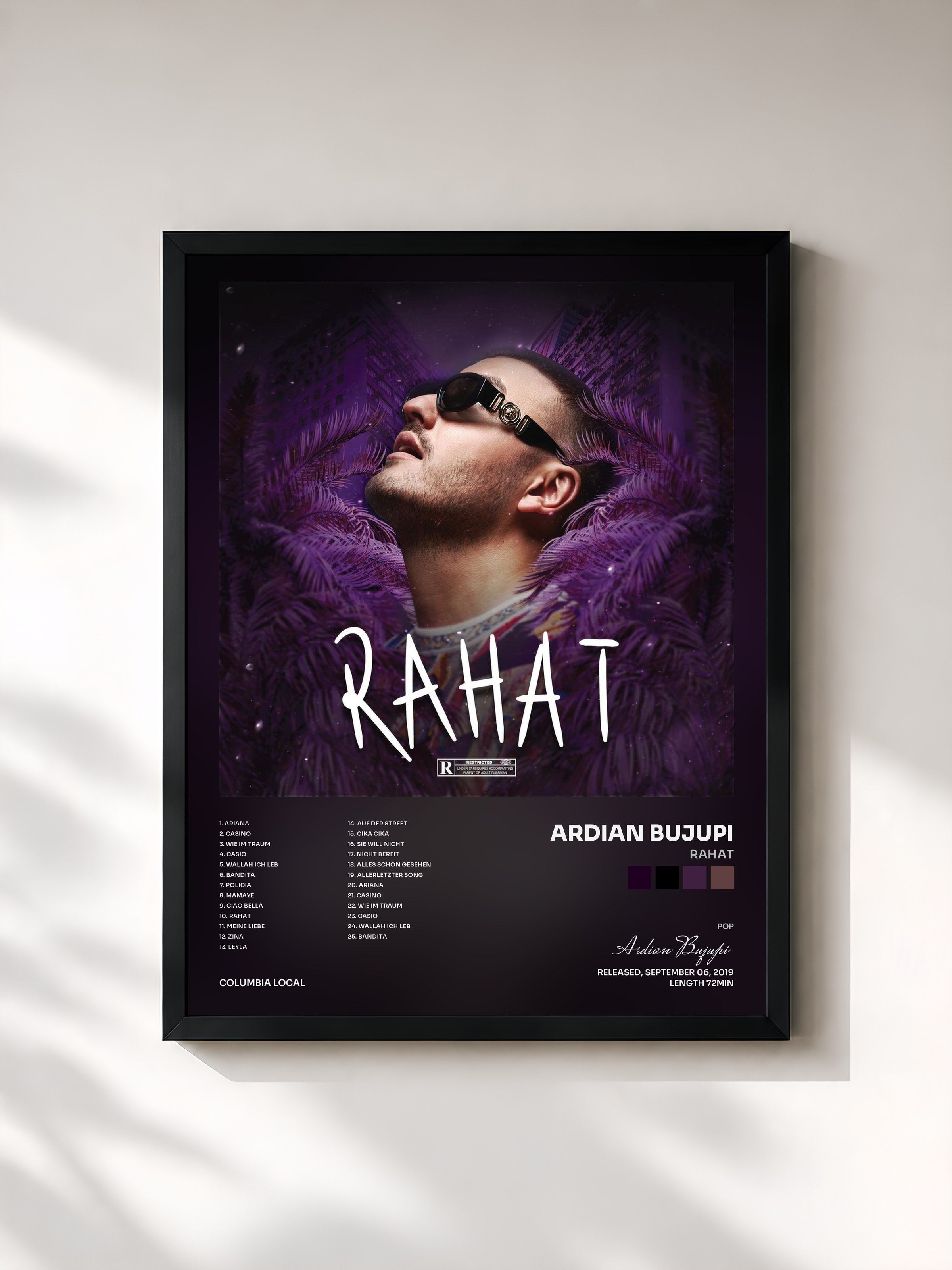 #noir Tableau de l'album Rahat de Ardian Bujupi, cadre noir, imprimé et encadré en France