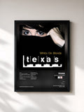 #noir Tableau de l'album White On Blonde de Texas, cadre noir, imprimé et encadré en France