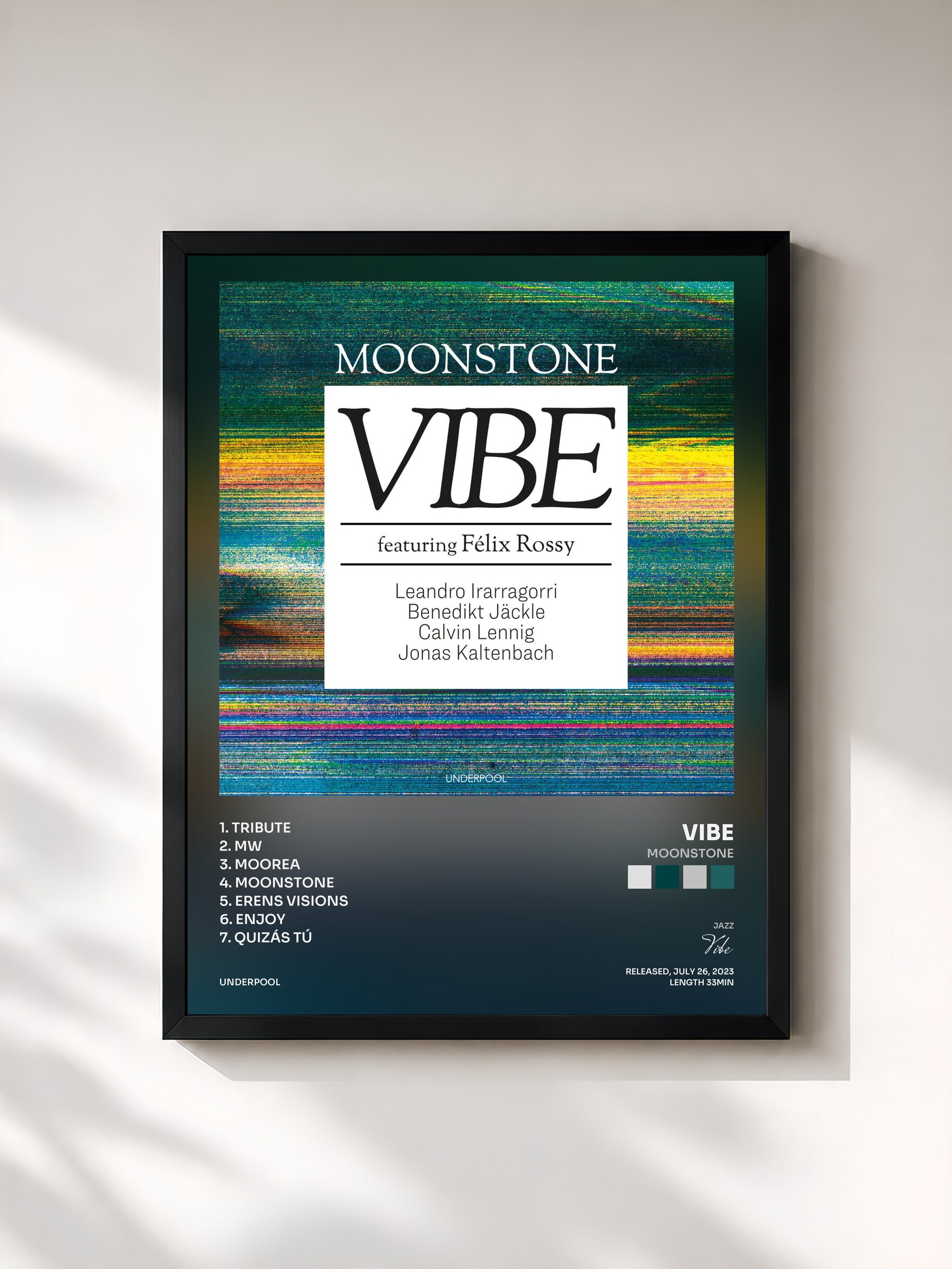 #noir Tableau de l'album Moonstone de Vibe, cadre noir, imprimé et encadré en France