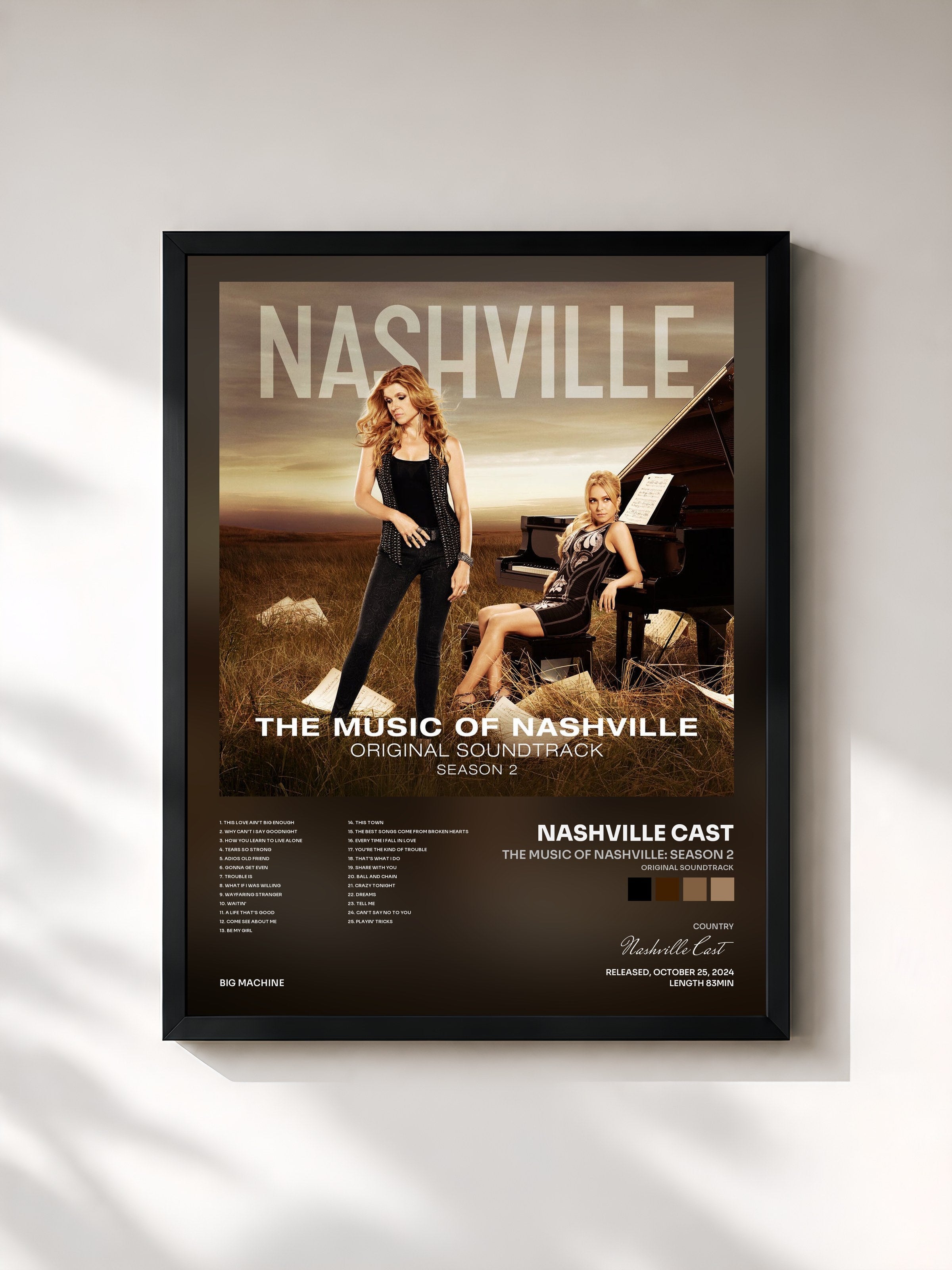 #noir Tableau de l'album The Music Of Nashville: Season 2 (Original Soundtrack) de Nashville Cast, cadre noir, imprimé et encadré en France