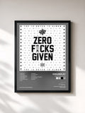 #noir Tableau de l'album Zero Fucks Given de Childsplay, cadre noir, imprimé et encadré en France