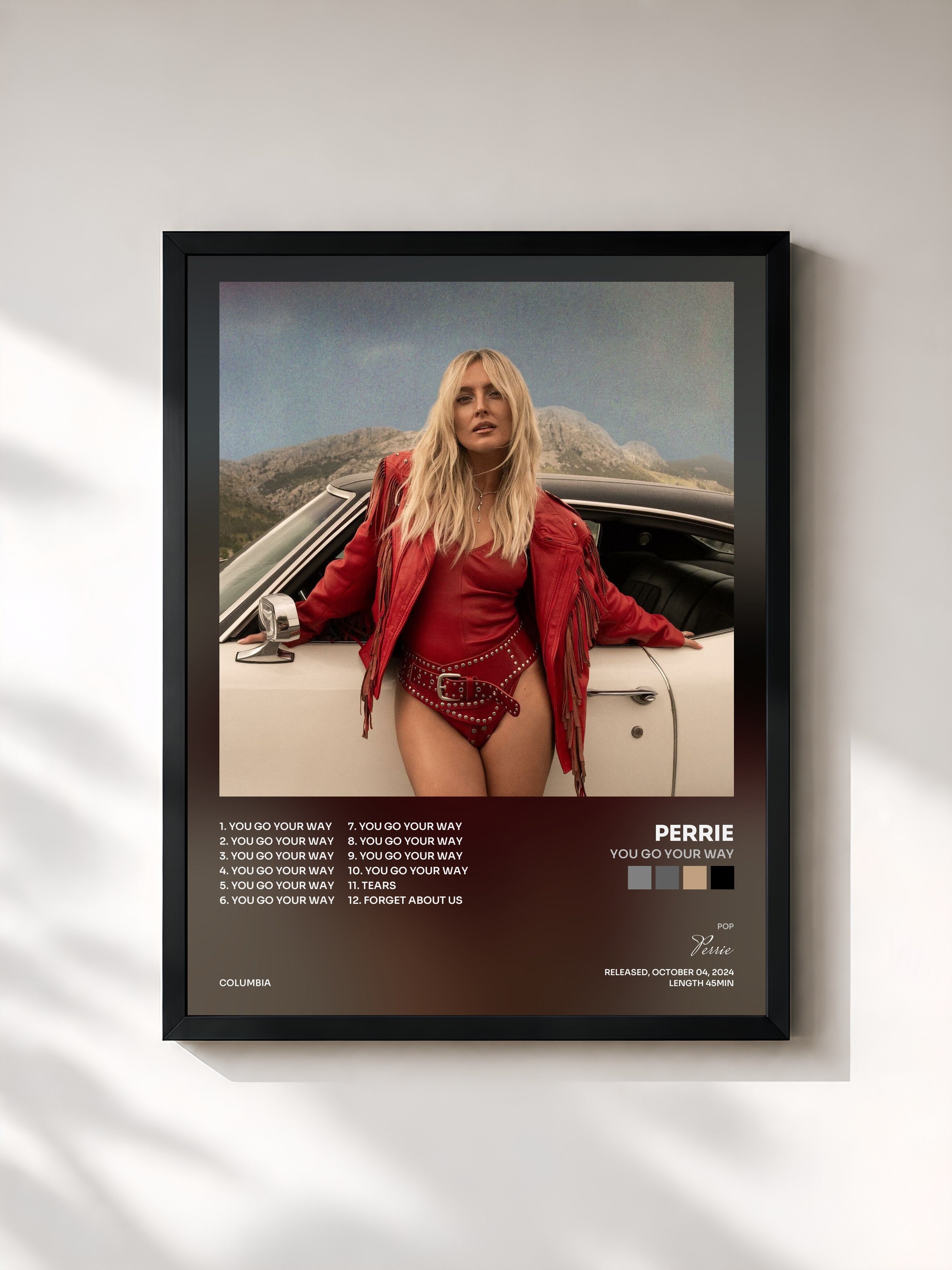 #noir Tableau de l'album You Go Your Way de Perrie, cadre noir, imprimé et encadré en France