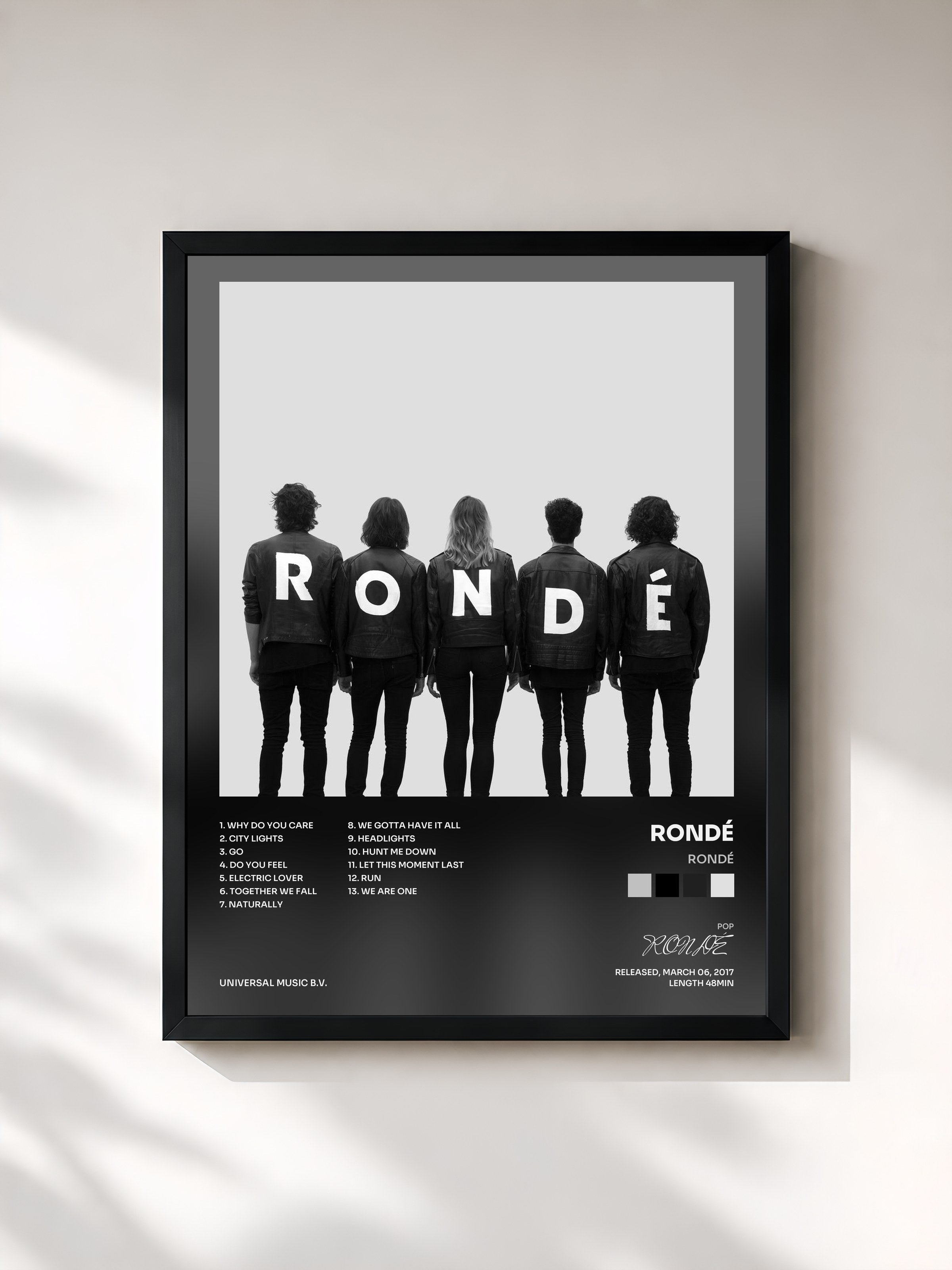 #noir Tableau de l'album RONDÉ de RONDÉ, cadre noir, imprimé et encadré en France
