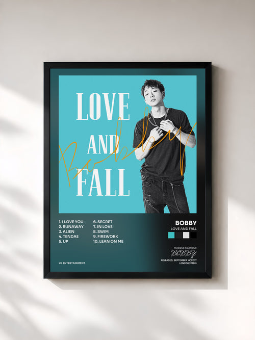 BOBBY · LOVE AND FALL — Affiche encadrée