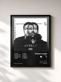 #noir Tableau de l'album Myself de August Alsina, cadre noir, imprimé et encadré en France