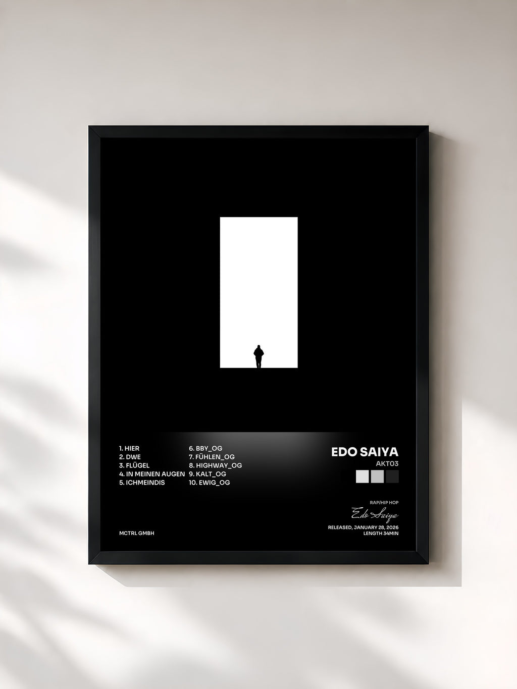 #noir Tableau de l'album AKT03 de Edo Saiya, cadre noir, imprimé et encadré en France