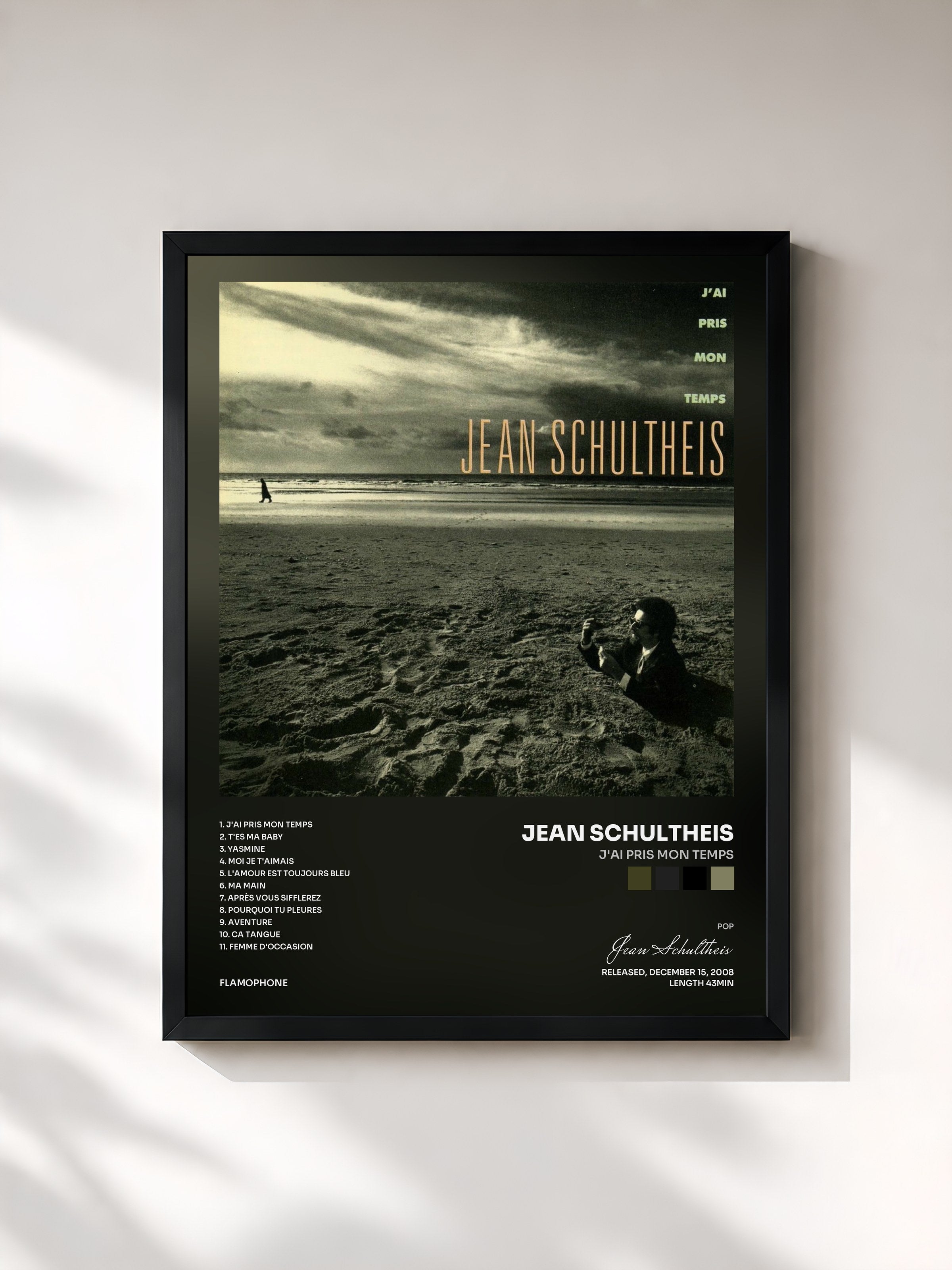 #noir Tableau de l'album J'ai pris mon temps de Jean Schultheis, cadre noir, imprimé et encadré en France