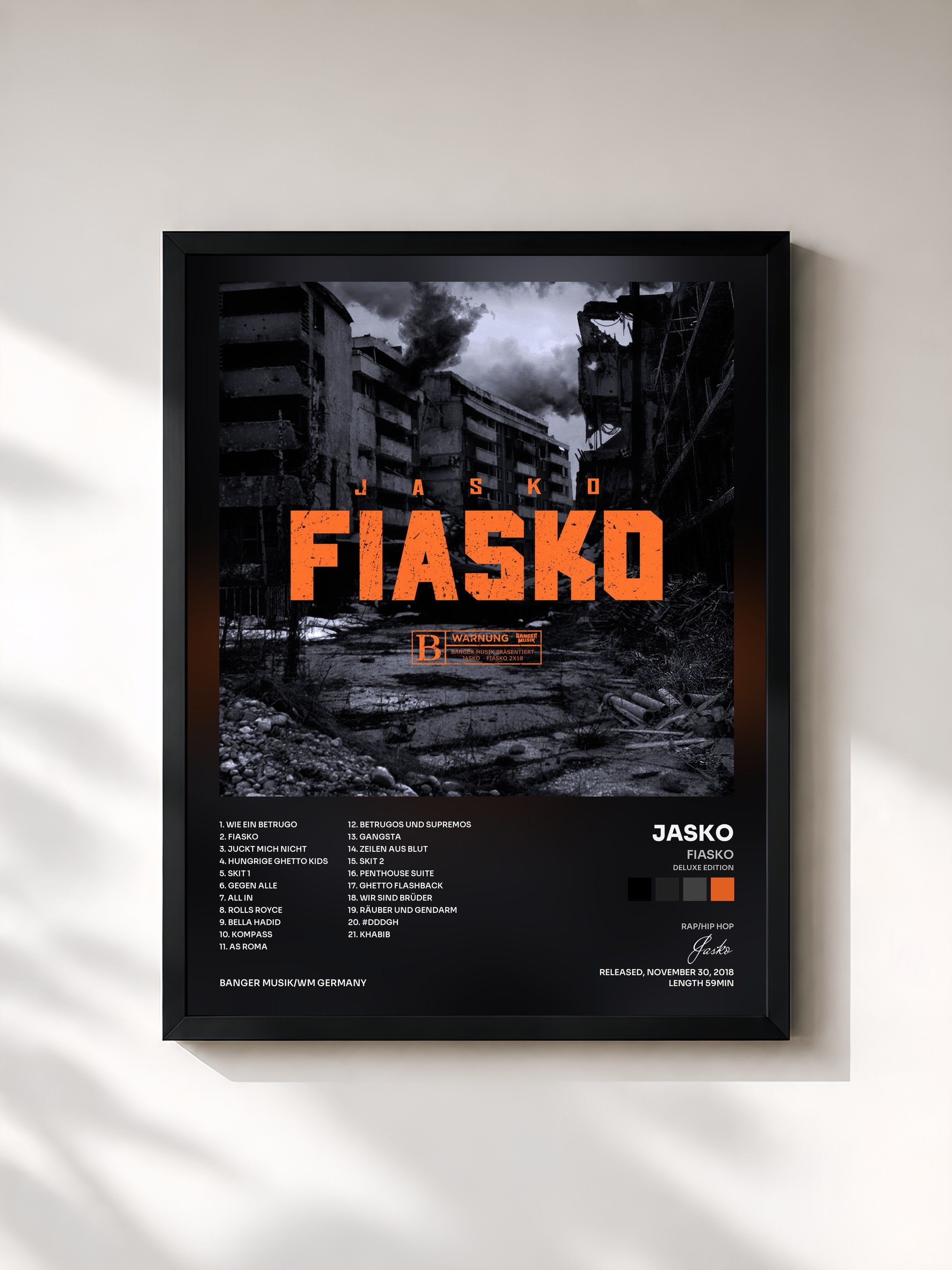 #noir Tableau de l'album Fiasko (Deluxe Edition) de Jasko, cadre noir, imprimé et encadré en France