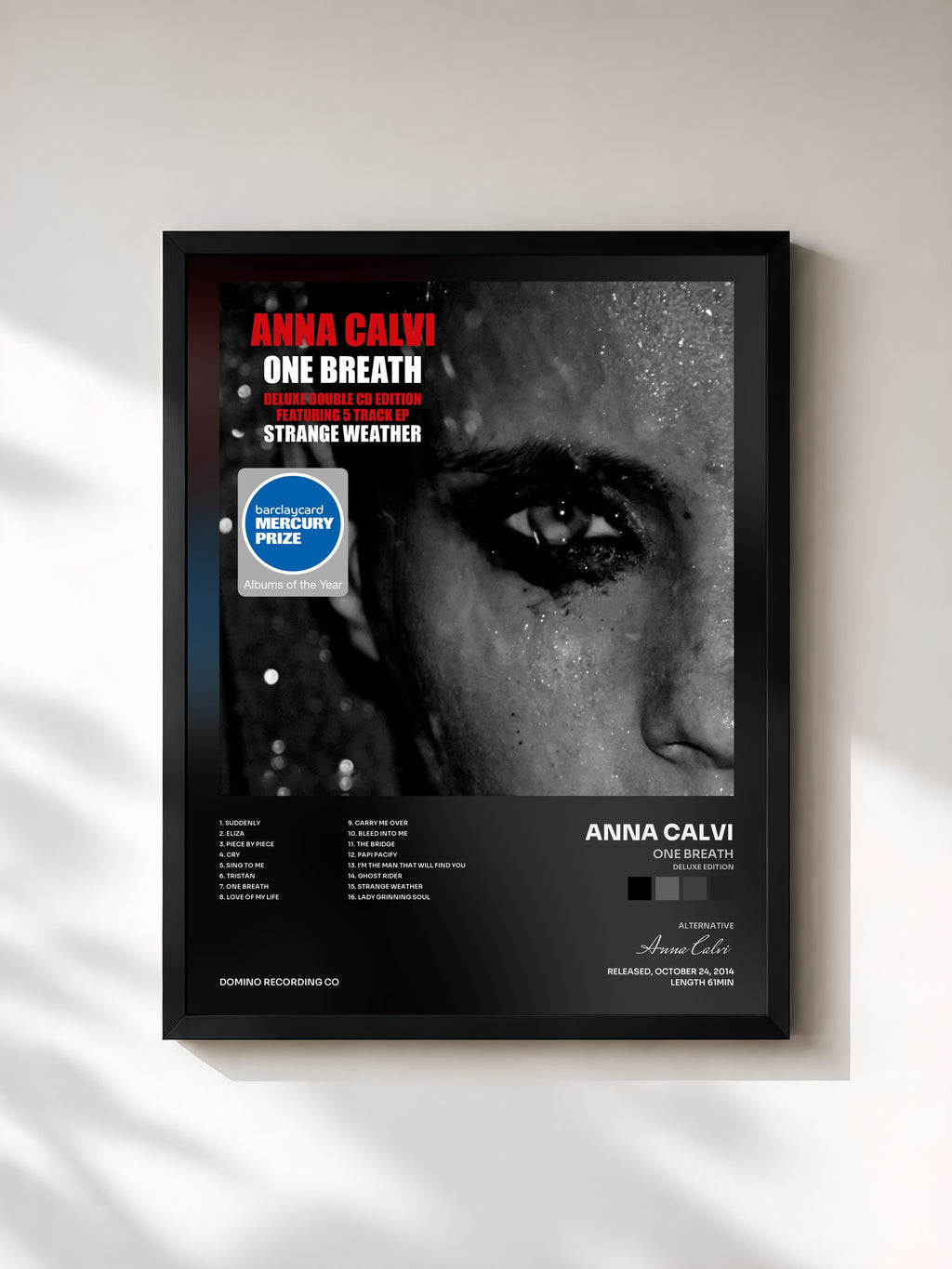 #noir Tableau de l'album One Breath (Deluxe Edition) de Anna Calvi, cadre noir, imprimé et encadré en France
