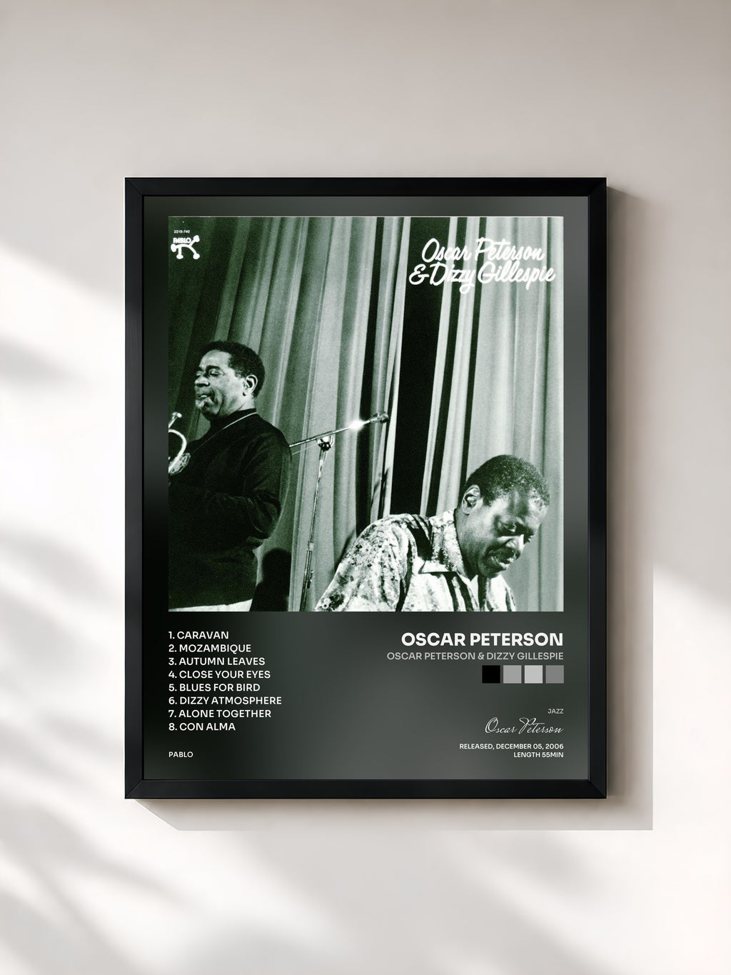 #noir Oscar Peterson & Dizzy Gillespie von Oscar Peterson als gerahmter Kunstdruck, schwarzer Rahmen, gedruckt und gerahmt in Frankreich