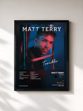 #noir Tableau de l'album Trouble de Matt Terry, cadre noir, imprimé et encadré en France