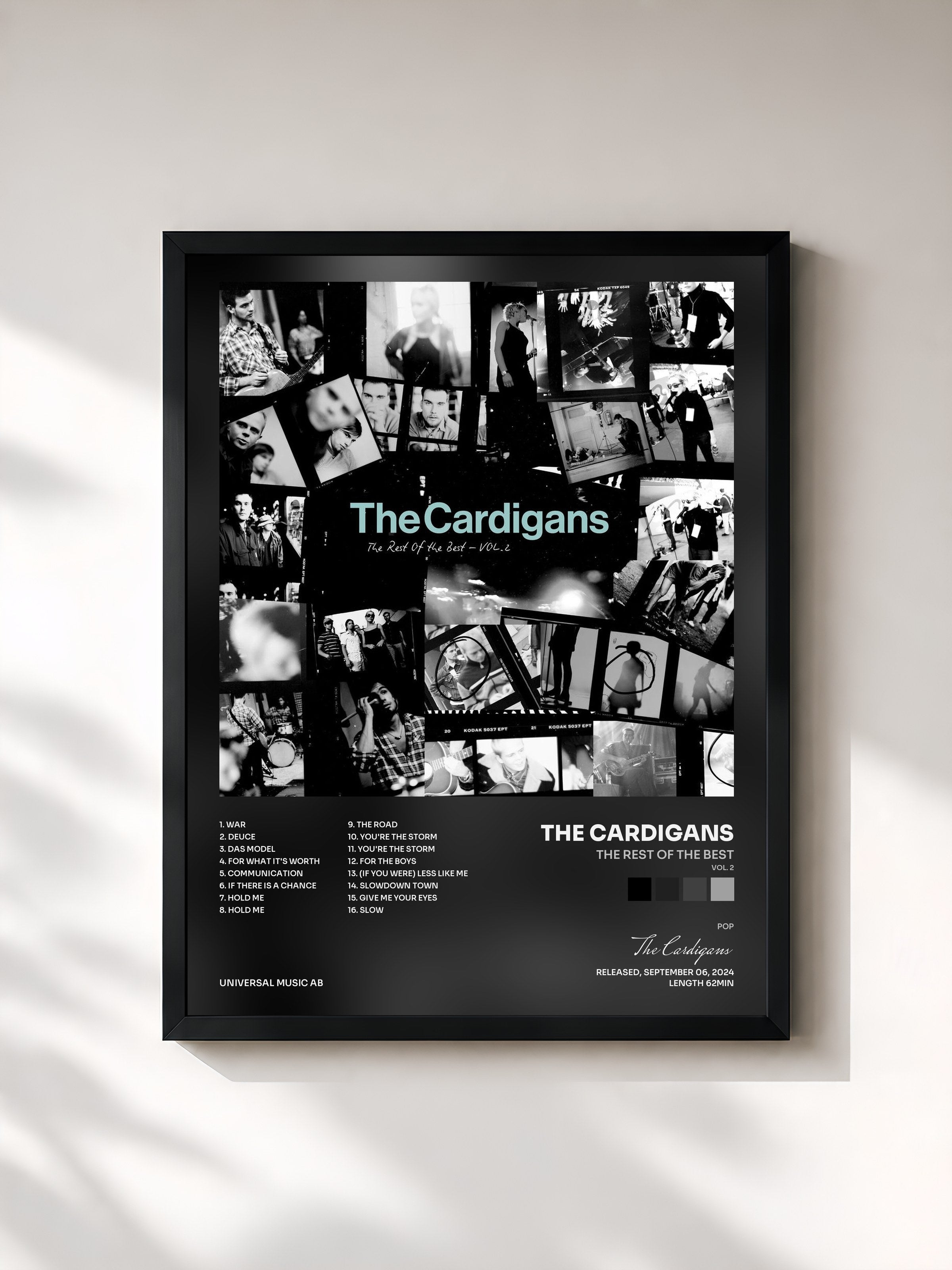 #noir Tableau de l'album The Rest Of The Best (Vol. 2) de The Cardigans, cadre noir, imprimé et encadré en France