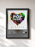 #noir Tableau de l'album Pop Heart de Giorgia, cadre noir, imprimé et encadré en France