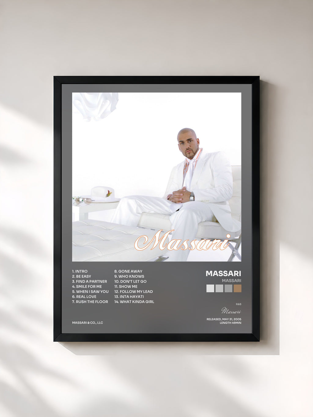 #noir Tableau de l'album Massari de Massari, cadre noir, imprimé et encadré en France