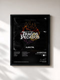 #noir Tableau de l'album Entre Tragos y Pecados de La Adictiva, cadre noir, imprimé et encadré en France