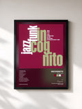 #noir Tableau de l'album Jazz Funk de Incognito, cadre noir, imprimé et encadré en France