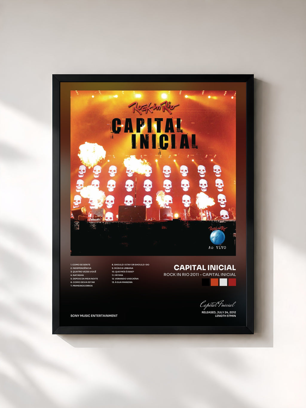 #noir Tableau de l'album Rock in Rio 2011 - Capital Inicial de Capital Inicial, cadre noir, imprimé et encadré en France