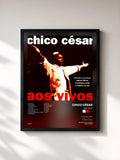 #noir Tableau de l'album Aos Vivos de Chico César, cadre noir, imprimé et encadré en France