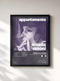 #noir Tableau de l'album Appuntamento Con Ornella Vanoni de Ornella Vanoni, cadre noir, imprimé et encadré en France