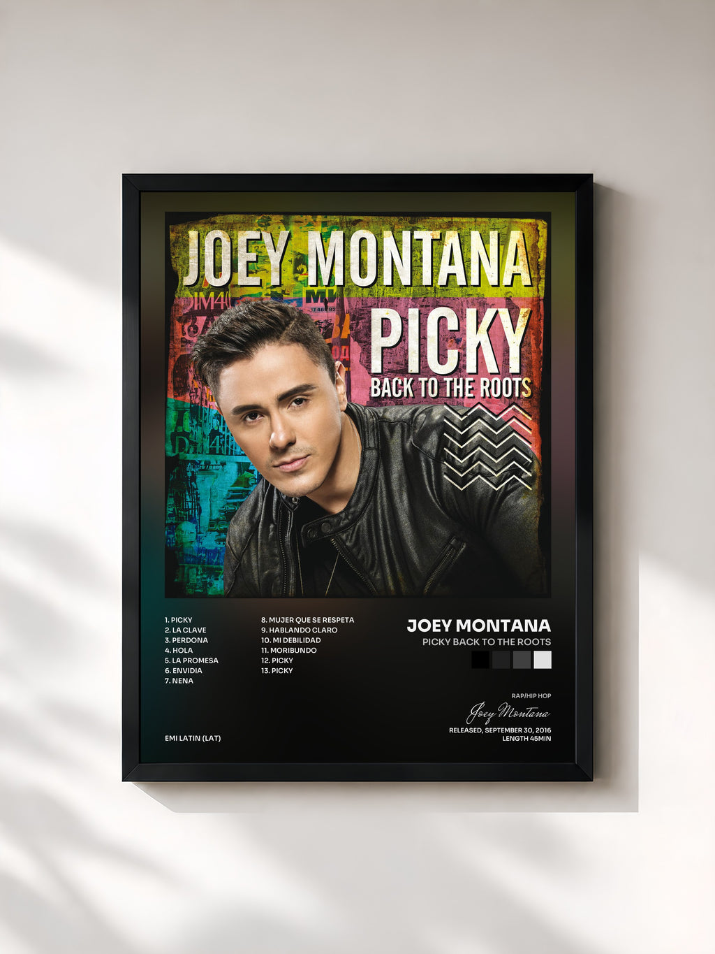 #noir Picky Back To The Roots von Joey Montana als gerahmter Kunstdruck, schwarzer Rahmen, gedruckt und gerahmt in Frankreich